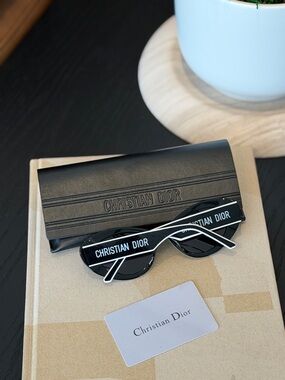 Dior Black Cat-Eye Sunglasses with Star Accents